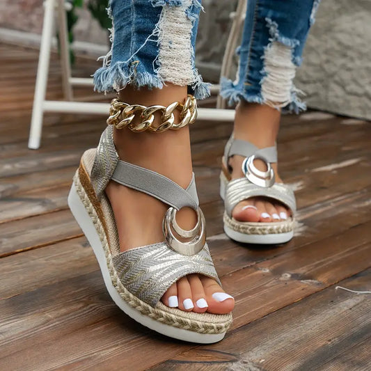 🔥 Promotion du dernier jour - 50 % de réduction - Sandales orthopédiques compensées en cuir pour femmes 