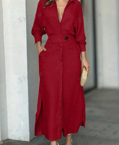 Solid color maxi dress