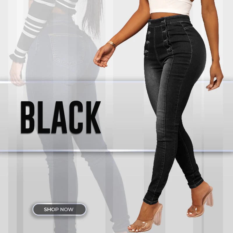 💥Jean skinny taille haute croisé