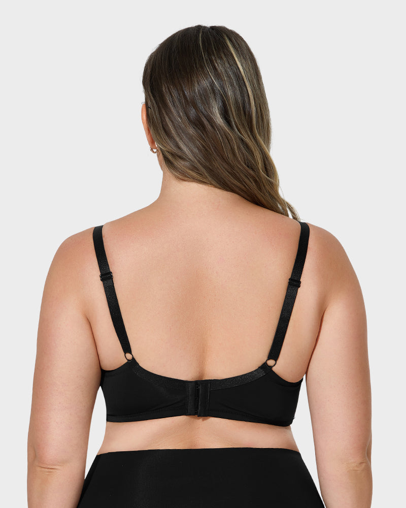 Soutien-gorge push-up à décolleté plongeant et bordure en dentelle 