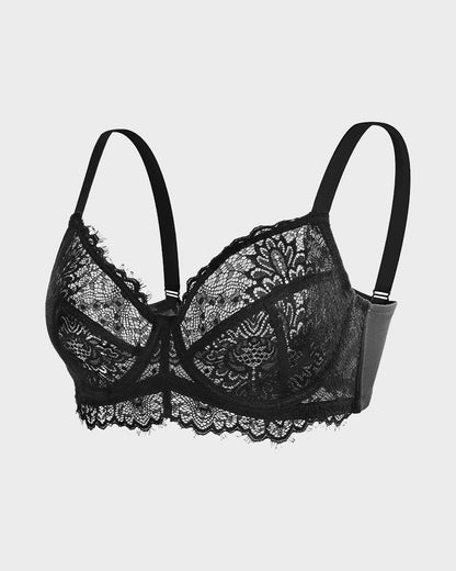 Soutien-gorge push-up à armatures en dentelle sans doublure confortable