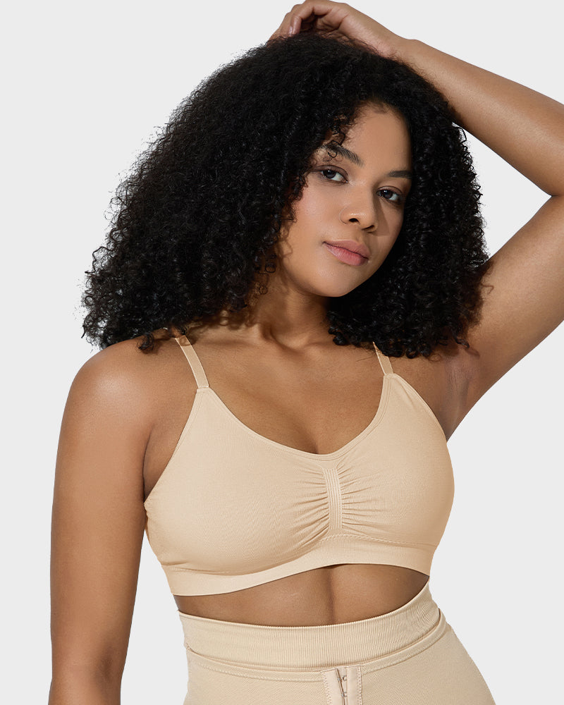 Soutien-gorge sculptant sans armatures, non rembourré et couvrant pour femme 