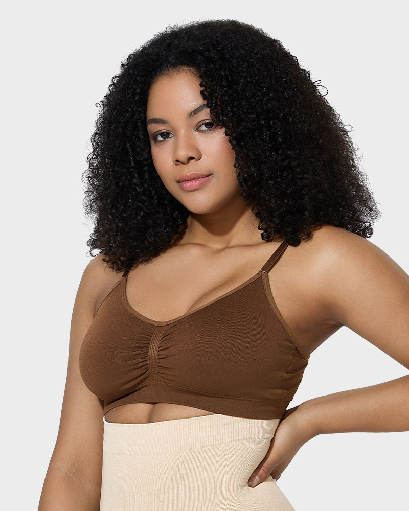 Soutien-gorge sculptant sans armatures, non rembourré et couvrant pour femme 
