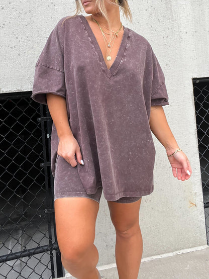 Ensemble d'été délavé pour femme