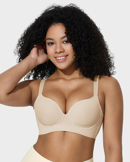 Soutien-gorge push-up plongeant lissant le dos 