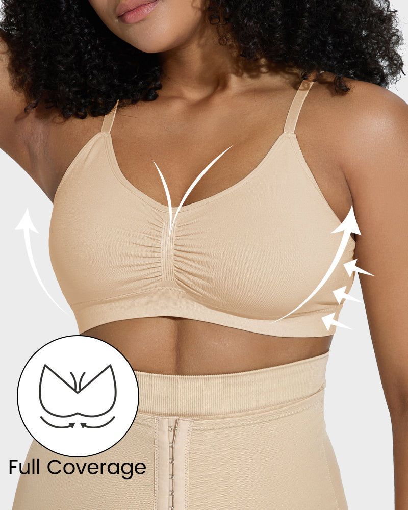 Soutien-gorge sculptant sans armatures, non rembourré et couvrant pour femme 