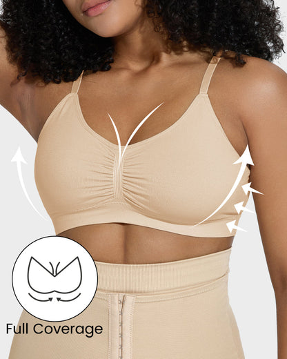 Soutien-gorge sculptant sans armatures, non rembourré et couvrant pour femme 