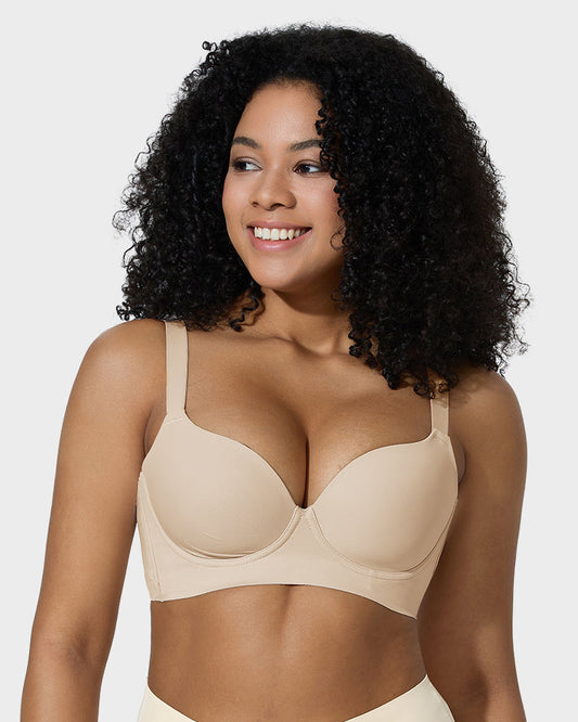 Soutien-gorge push-up plongeant lissant le dos 