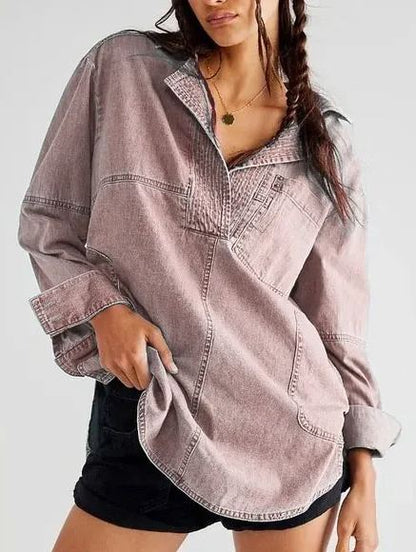 Pull en jean à col en V pour femme (2 pièces achetées, livraison gratuite) 
