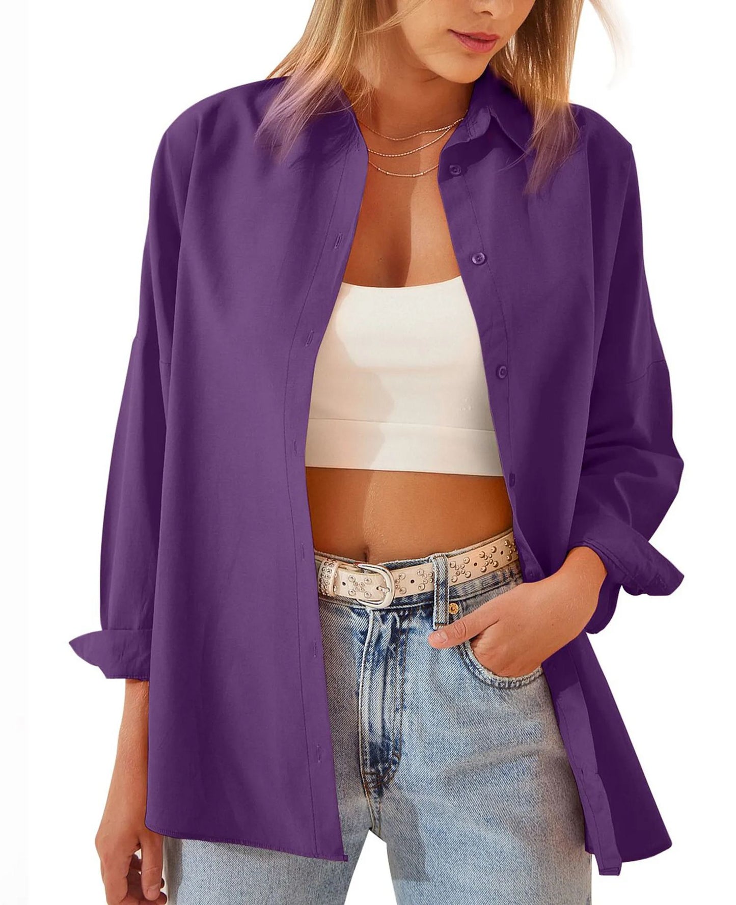 Cardigan ample à manches longues pour femme