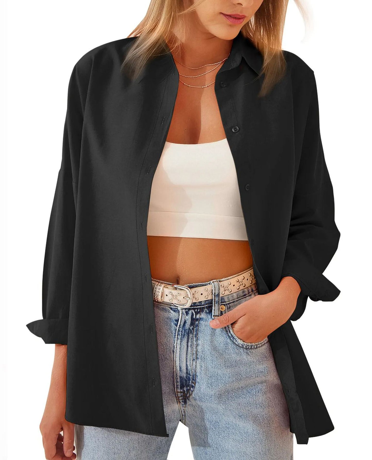 Cardigan ample à manches longues pour femme