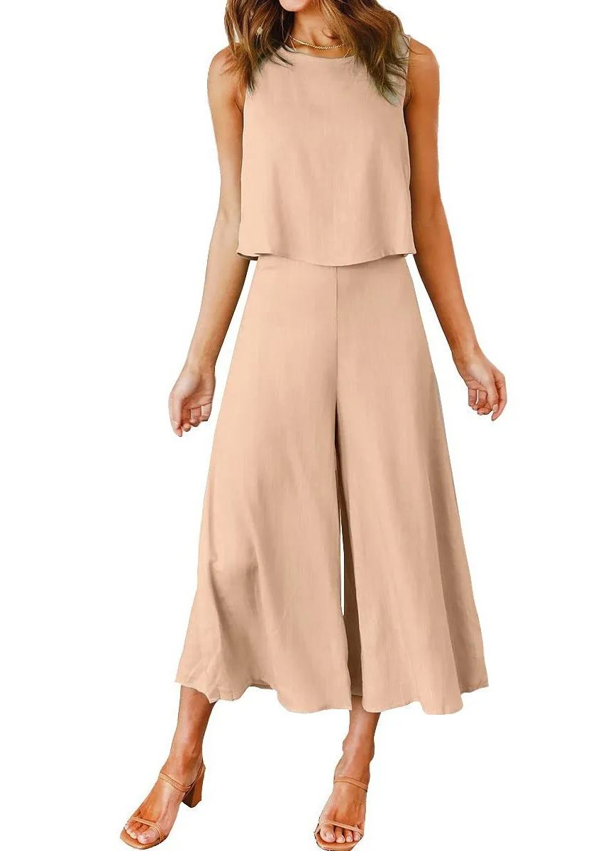 Ensemble débardeur sans manches et pantalon ample pour femme (2 pièces achetées, livraison gratuite)