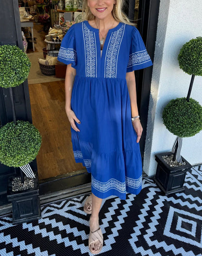 Robe longue bohème à col en V pour femme (2 pièces achetées, livraison gratuite)