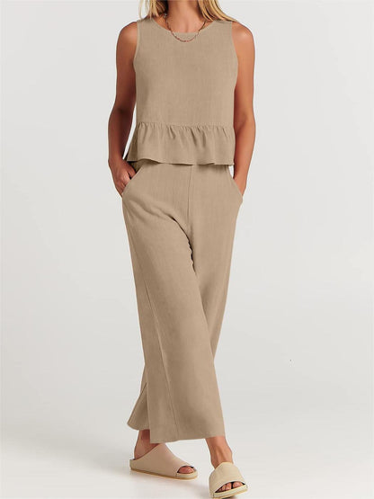 Lässiges 2-teiliges Damen-Outfit mit Taschen (2 kaufen, kostenloser Versand)