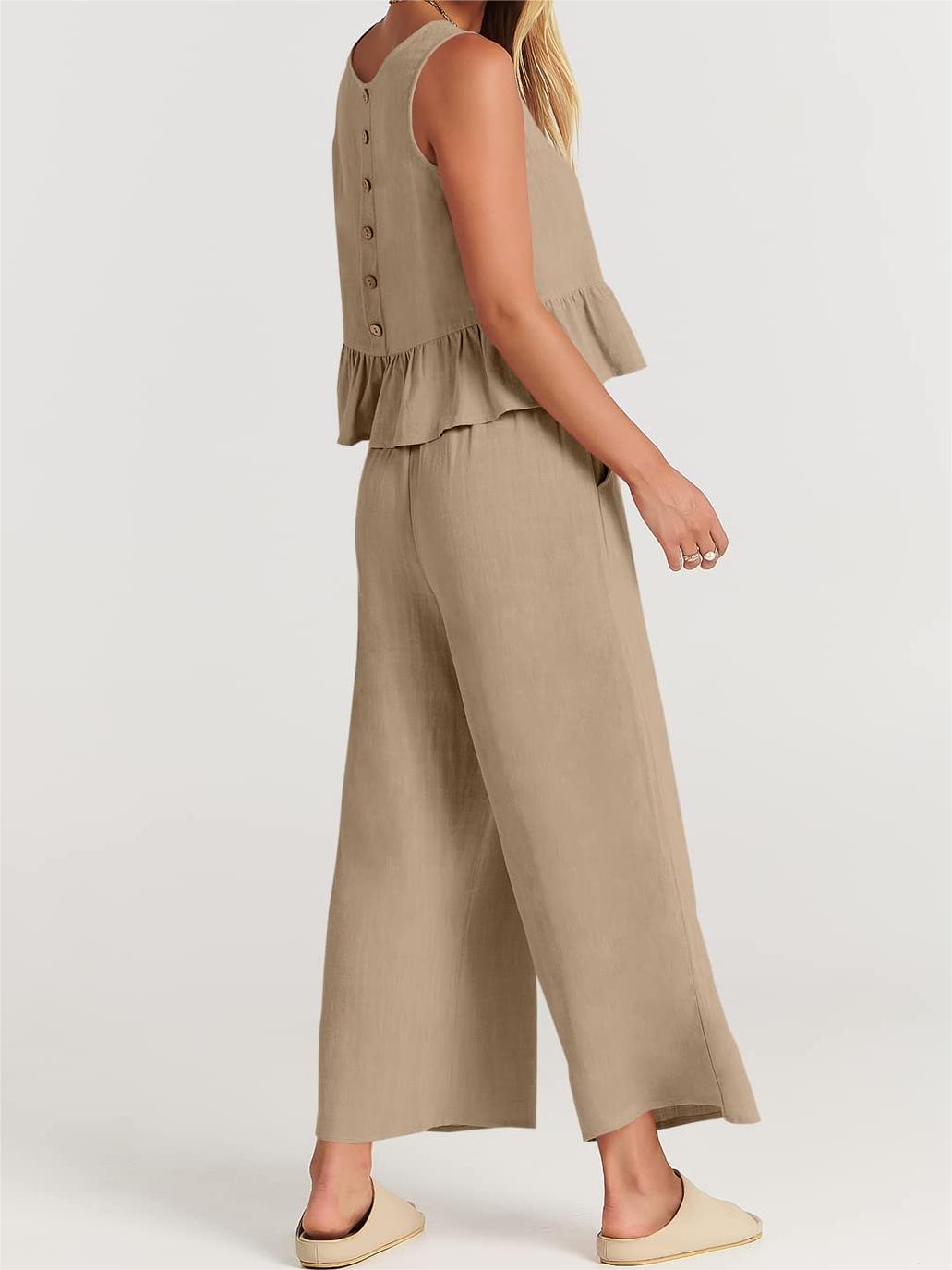 Lässiges 2-teiliges Damen-Outfit mit Taschen (2 kaufen, kostenloser Versand)
