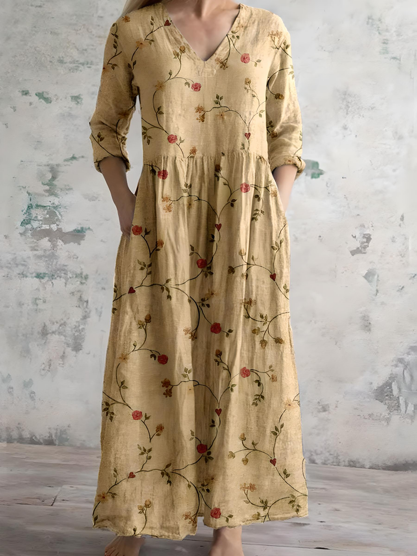ChickleidTM – Blühende Eleganz Midikleid 