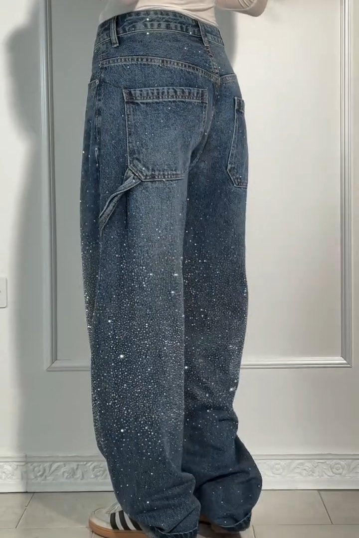 Lässige Haremsjeans mit Strasssteinen für Damen 