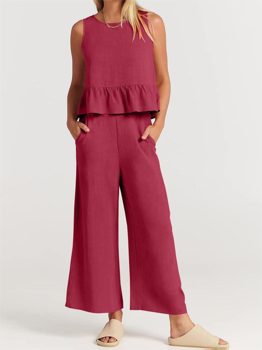 Lässiges 2-teiliges Damen-Outfit mit Taschen (2 kaufen, kostenloser Versand)