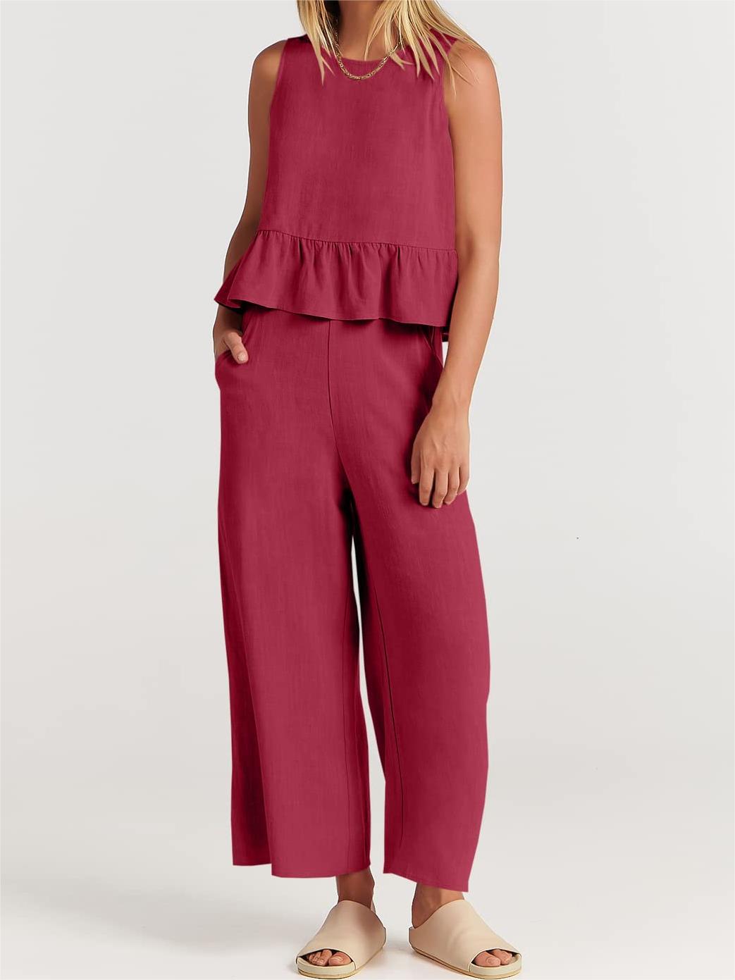 Lässiges 2-teiliges Damen-Outfit mit Taschen (2 kaufen, kostenloser Versand)
