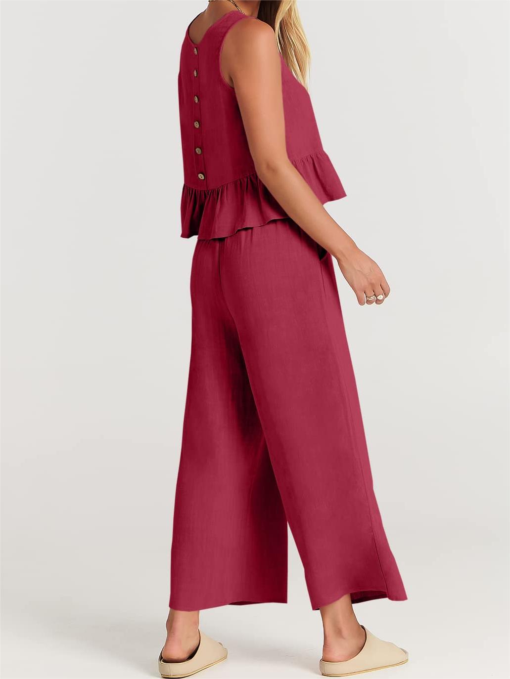 Lässiges 2-teiliges Damen-Outfit mit Taschen (2 kaufen, kostenloser Versand)