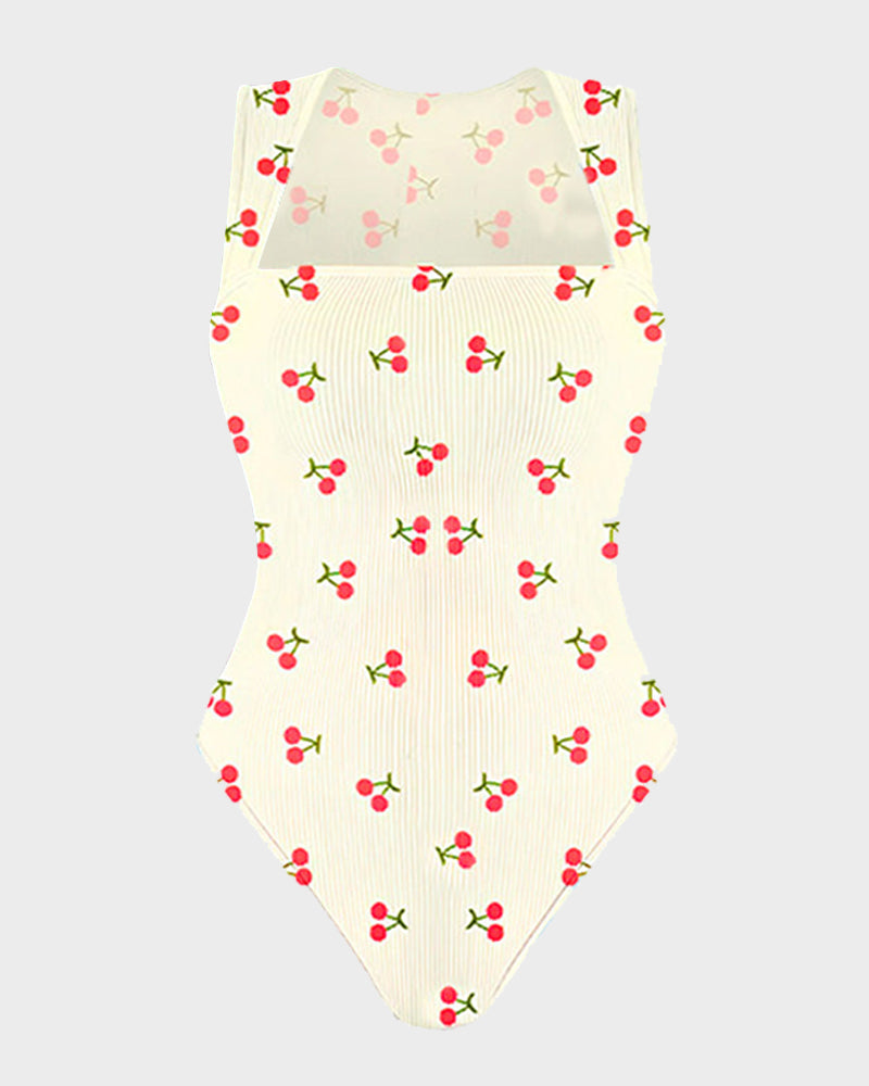 SheCurve® Ribbed Strappy Square Neck Bodysuits