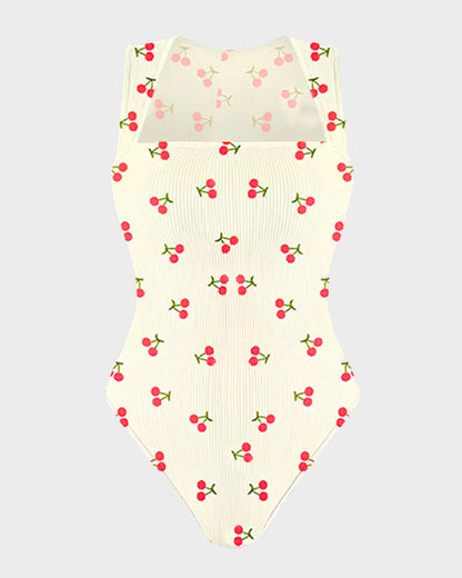 SheCurve® Ribbed Strappy Square Neck Bodysuits