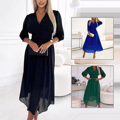 Robes légères en mousseline à col en V pour femmes
