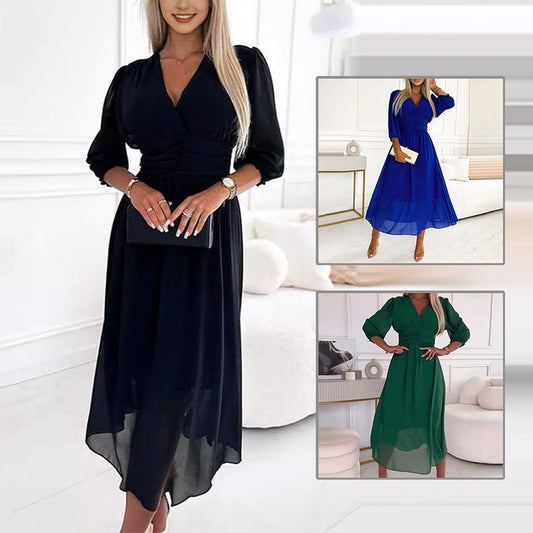 Robes légères en mousseline à col en V pour femmes