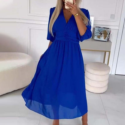 Robes légères en mousseline à col en V pour femmes