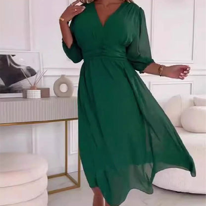 Robes légères en mousseline à col en V pour femmes