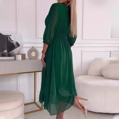 Robes légères en mousseline à col en V pour femmes