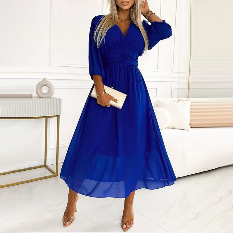 Robes légères en mousseline à col en V pour femmes